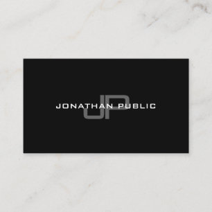 Trendy Stylish Monogram Modern Simple Chic Plain Business Card