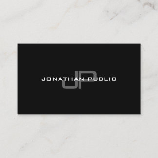 Trendy Stylish Monogram Modern Simple Chic Plain Business Card