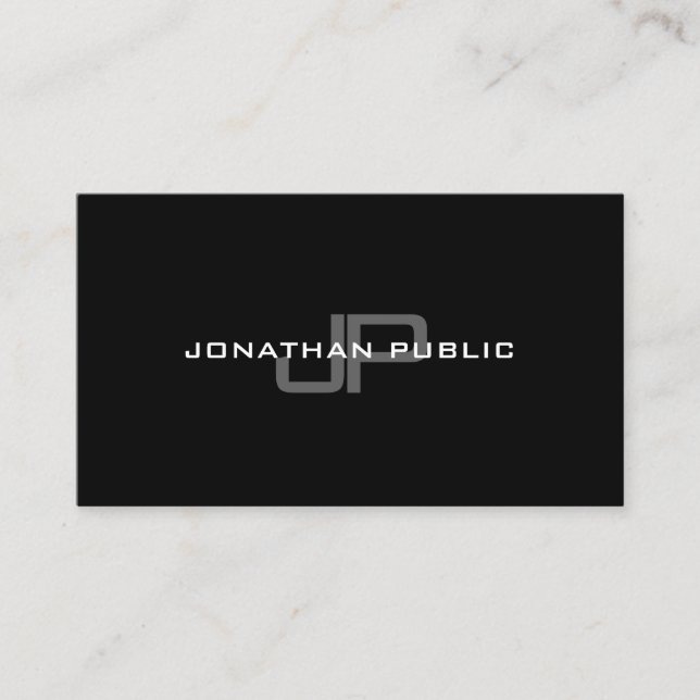 Trendy Stylish Monogram Modern Simple Chic Plain Business Card (Front)