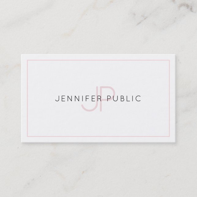 Trendy Stylish Monogrammed Professional Template Business Card (Front)