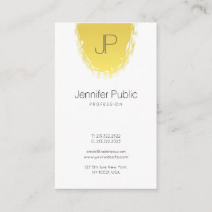 Trendy Stylish Monogrammed Sleek Plain Gold Look Business Card