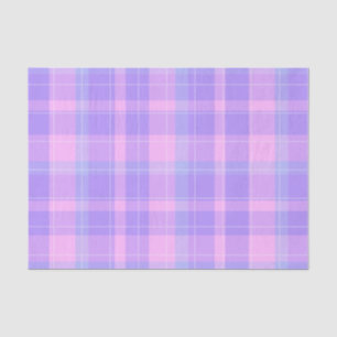 Trendy Stylish Pastel Pink Purple Plaid  Tissue Paper