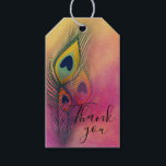 Trendy Stylish Peacock Feathers Thank You Gift Tags<br><div class="desc">Elegant decorative artistic Thank you gift tag design featuring three peacock feathers on a pastel background. You can personalise the design of the product by changing the text in the field provided. You can change font style,  size and colour by using the Customise button.</div>