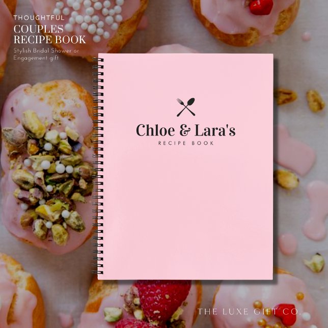 Trendy Stylish Pink Blank Custom Recipe Notebook (Creator Uploaded)
