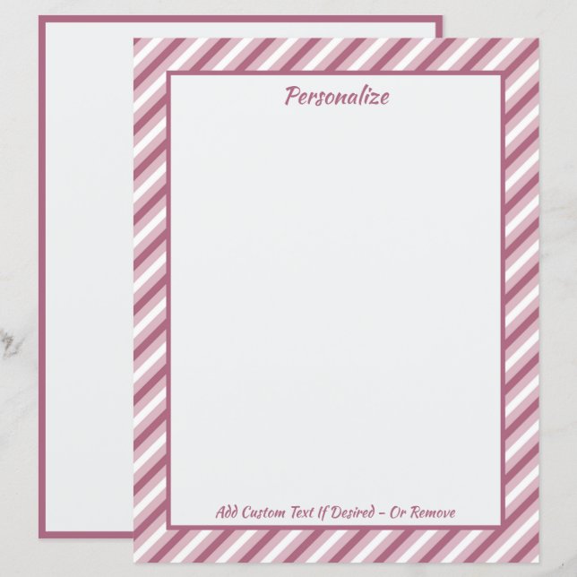 Trendy Stylish Pink Purple Stripes Personalised (Front/Back)