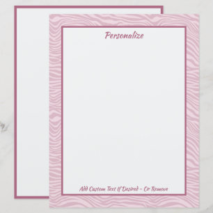 Trendy Stylish Pink Zebra Waves Personalised