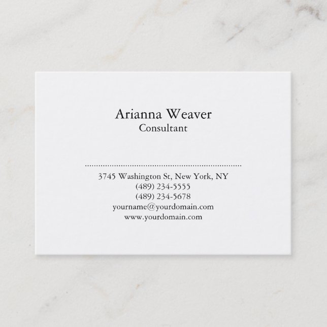 Trendy Stylish Professional Plain Black White Business Card (Front)