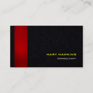 Trendy Stylish Red Black Modern Elegant Plain Business Card