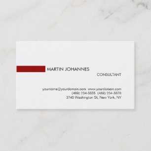 Trendy Stylish Red Black White Business Card