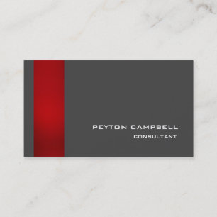 Trendy Stylish Red Grey Modern Elegant Business Card