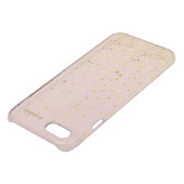 Trendy Stylish Rose Gold Confetti Dot Monogram Uncommon iPhone Case (Top)