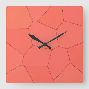 Trendy Stylish Salmon Square Wall Clock