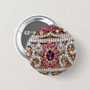 trendy stylish silver gold burgundy pink bohemian 6 cm round badge