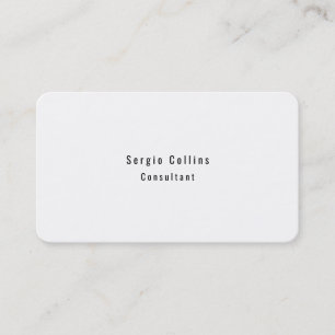 Trendy Stylish Simple Plain White Minimalist Business Card