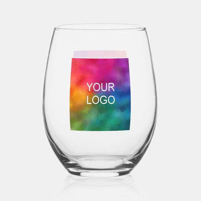 Trendy Stylish Template Company Logo Here Best Stemless Wine Glass (Front)