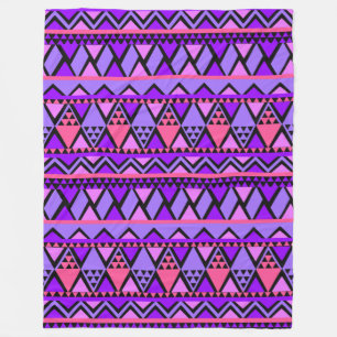 Trendy Stylish Tribal Geometric Pattern Fleece Blanket
