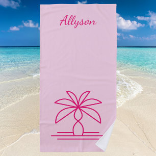 Trendy Stylish Tropical Girly  Beach Towel