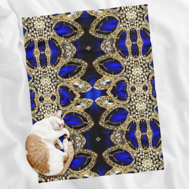 trendy stylish turquoise gold silver deep blue  fleece blanket (trendy stylish turquoise gold silver deep blue fleece blanket)