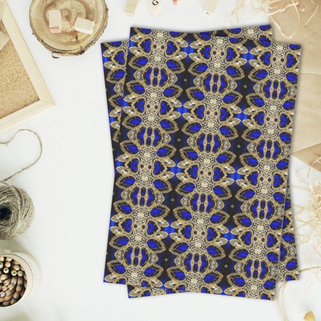 trendy stylish turquoise gold silver deep blue  tissue paper (trendy stylish turquoise gold silver deep blue tissue paper)