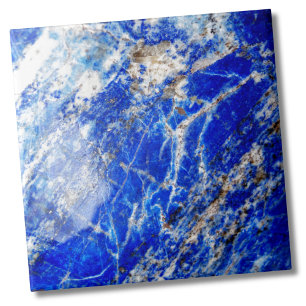 Trendy Stylish Vibrant Mineral Deep Blue Stone Tile