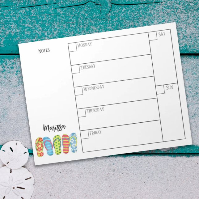 Trendy Stylish Weekly Planner Calendar Beach  Notepad (Creator Uploaded)