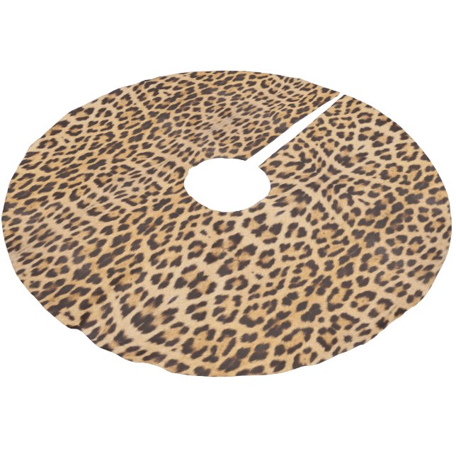 trendy stylish wild safari fashion leopard print brushed polyester tree skirt (Angled)