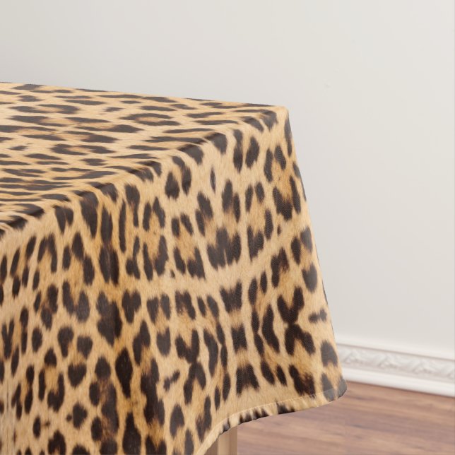 trendy stylish wild safari leopard print tablecloth (In Situ)