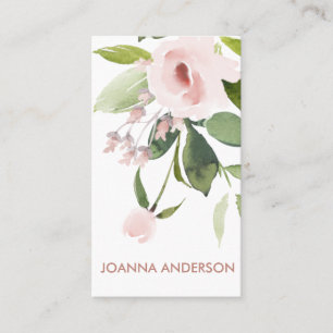 TRENDY SUBTLE COLOR WASH BLUSH PINK FLORAL BUNCH BUSINESS CARD