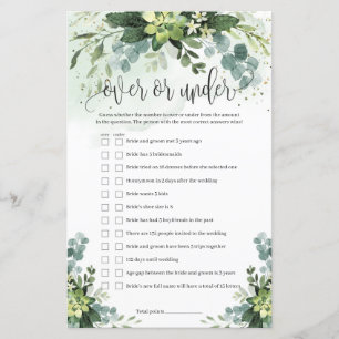 Trendy succulent greenery boho over or under game