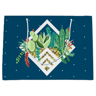 Trendy Succulents & Cactus Terrarium Large Gift Bag