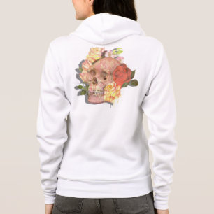 Trendy Sugar Skull Roses Goth Day of the Dead Hoodie