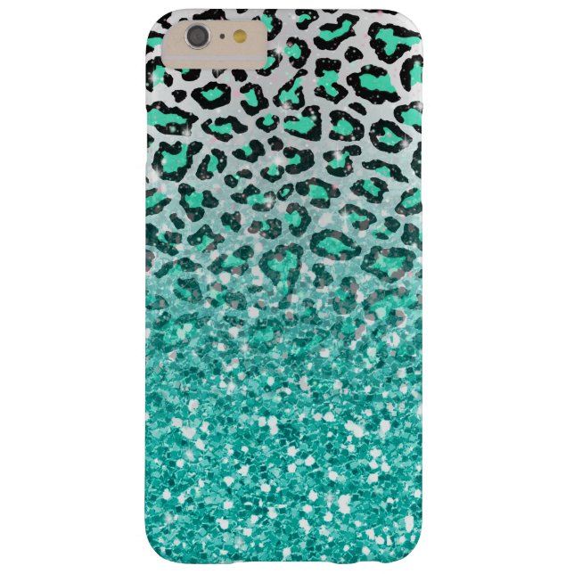 trendy summer aqua green leopard animal print Case-Mate iPhone case (Back)