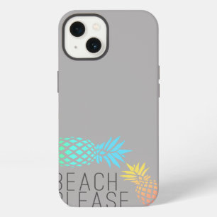 trendy summer "beach please", colorful pineapple iPhone 13 case