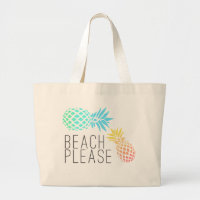 trendy summer "beach please", colourful pineapple