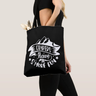 Trendy summer camping l Black and white Tote Bag
