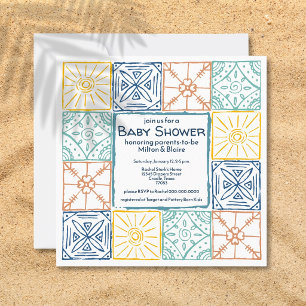 Trendy Summer European Amalphi Tiles Baby Shower Invitation