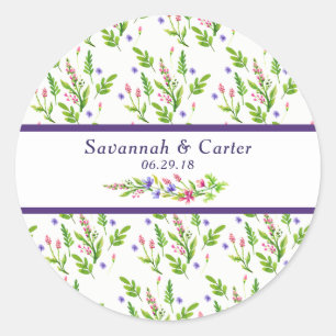 Trendy Summer Flowers Wedding Sticker