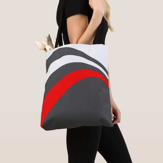 Trendy summer minimalist Stripes Tote Bag (Close Up)