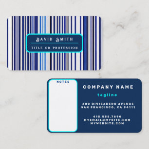 Trendy Summer Navy Blue Boat Stripes Collection Business Card