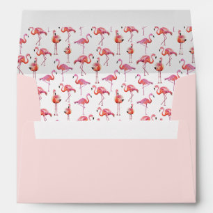 Trendy Summer Pink Flamingo Pattern Envelope