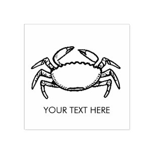 Trendy Summer Seafood Crab Nautical Personalized   Rubber Stamp