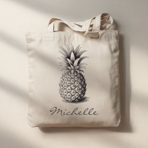 Trendy Summer Tropical Pineapple Personalised      Tote Bag
