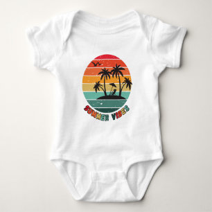 trendy "summer vibes" baby bodysuit