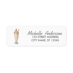 Trendy Summer Watercolor Ice Cream Return Address