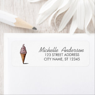 Trendy Summer Watercolor Ice Cream Return Address