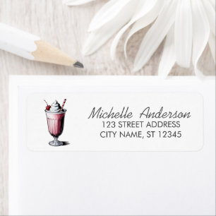 Trendy Summer Watercolor Ice Cream Return Address