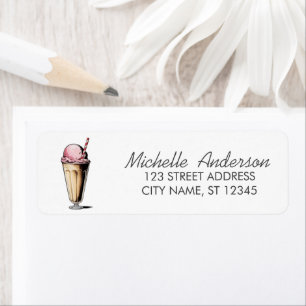 Trendy Summer Watercolor Ice Cream Return Address