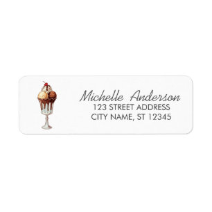 Trendy Summer Watercolor Ice Cream Return Address