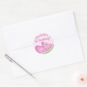 Trendy Summer Watermelon Birthday Party Sticker