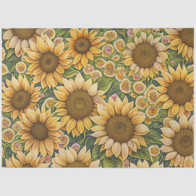 Trendy Sunflower Beautiful Collection Tissue Paper (Front)